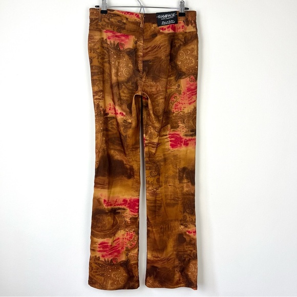 Vintage Rampage Printed Boho Western Flare Low Rise Pants - Picture 4 of 6